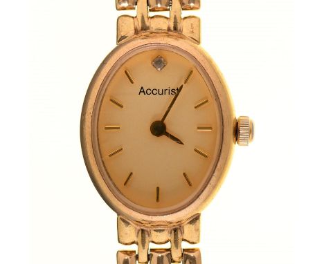 Accurist 9ct gold oval bracelet online watch