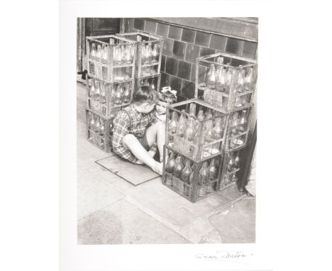 Grace Robertson, Secrets, Battersea, London, 1954, silver print, printed later, signed in black ink, image 33.8 x 25.5cm, she