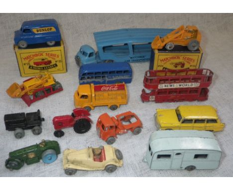 A MATCHBOX  SERIES LESNEY 'DUNLOP' VAN (boxed) and a collection of similar vehicles