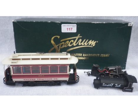 SPECTRUM; "THE MASTER RAILROAD SERIES BY BACHMANN" an "ON30 Closed street car "United Traction" (boxed) and a part locomotive