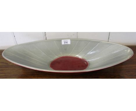 A Rorstrand, Sweden, boat-shaped ceramic bowl, 53cm wide
