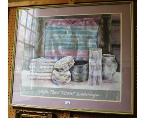 Helen Paul, print DESERT WEAVING'S Framed and mounted, 63cm x 74cm