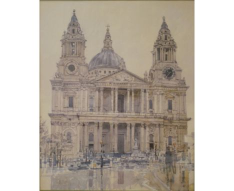 Ken Howard, print,  ST PAUL'S CATHEDRAL, LONDON Framed and mounted 53cm x 43cm  