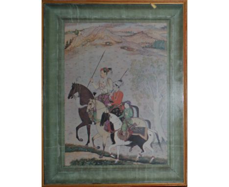 An attractive framed print, showing three younger sons of Sham Jahan-Mughal, 1635, framed and mounted, 44cm x 32cm