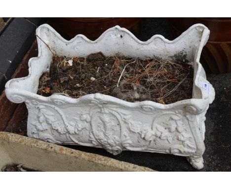 A Victorian design white painted cast metal trough