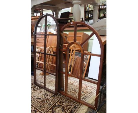 Two arch shaped panel mirrors