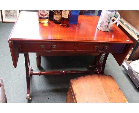 Reproduction mahogany veneered sofa table