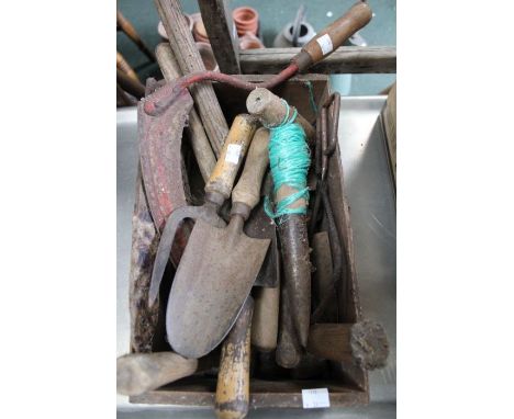 Selection of garden hand tools