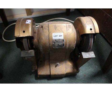 A electric twin bench grinder 