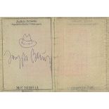 Joseph Beuys. Personalausweis mit Signatur und Zeichnung. Nach 1979