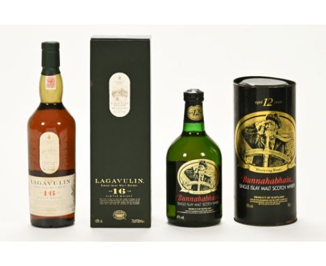 A bottle of Bunnahabhain single Islay malt Scotch whisky Westering Home, aged 12 years, 40% vol. 70 cl. together with a bottl