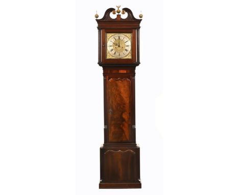 John Holroyd of Wakefield a 19th century mahogany longcase clock, with 12" brass dial with floral spandrels, eight day moveme