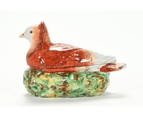 A 19th century bird on nest egg cruet, with naturalistic base.  Length 22 cm.   CONDITION REPORT:  There is plenty of wear an