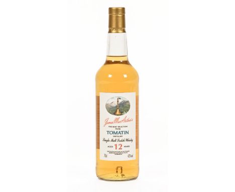 A bottle of James McArthur's Fine Malt Selection from Tomatin distillery, single malt Scotch Whisky aged 12 years, 70 cl, 43%