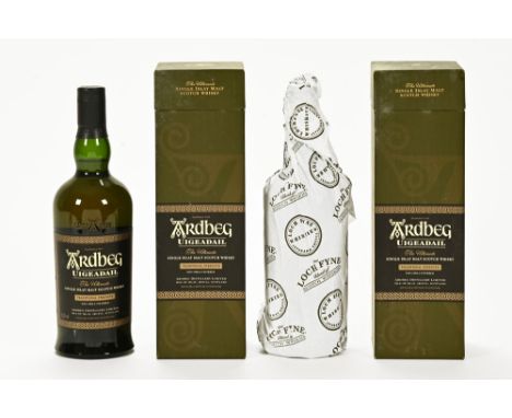 Two bottles of Ardbeg Uigeadail The Ultimate single Islay malt Scotch whisky, 54.2% vol. 70 cl. *