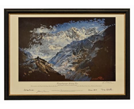 After J Lincoln Rowe "Kangchenjunga Yalung Face" limited edition print, 300/100, signed by the artist lower right also signed