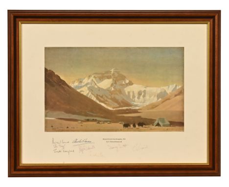 After Theodore Howard Somervell OBE (1890-1975) "Mount Everest from Rongbuk", 1925, offset lithograph, signed to the lower ma