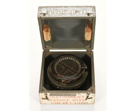 A type P.11 compass, with box, marked March 6th 1953, the compass marked No. 109928 B.C.