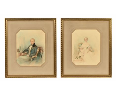 Edwin Doulton Smith (1800-1883), a portrait of John Broadwood, signed lower right, together with a companion portrait of Fran