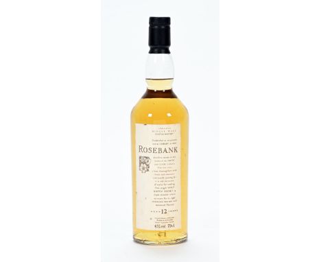Rosebank lowland single malt Scotch whisky, 12 year old, distilled and bottled in Scotland Rosebank Distillery Falkirk Stirli