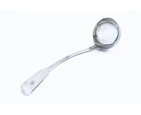 A Victorian Forres silver toddy ladle by Patrick Riach, circa 1840, marked I & P. R. FORs, 32 grams, length 15.5 cm.   CONDIT