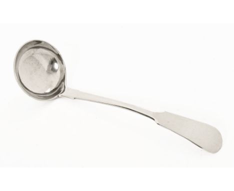 A Victorian Scottish Provincial silver toddy ladle, fiddle pattern, Dundee circa 1865 maker Thomas Shannon.  Length 15.5 cm, 