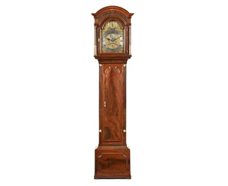 A George III longcase clock, with eight day striking movement by Peter Paulson London, with silvered brass dial, subsidiary s