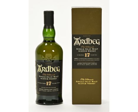 A single bottle of Ardbeg The Ultimate Single Islay malt Scotch whisky, guaranteed 17 years old.  40% vol. 70 cl. *