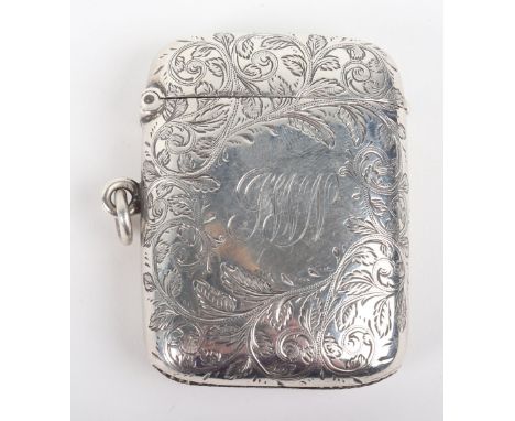 A silver vesta, Chester 1903, decorated with floral sprays, 3.5cmWx5cmH 26g