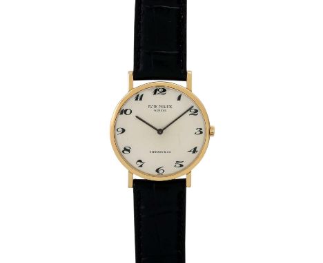   PATEK PHILIPPE Calatrava, Ref. 3512J "Tiffany &amp; Co." Armbanduhr.  Gold 18K. Handaufzug-Werk, Kaliber 175. Werk Nr. 1165