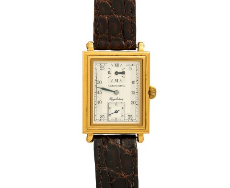   CHRONOSWISS Vintage Regulateur. Herrenuhr.  Gold 18K. Handaufzug-Werk. Leatherband mit Stiftschließe. Deutliche Gebrauchssp