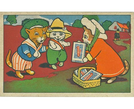 PALMIN, Spielende Katzen, complete, Series 76, Louis Wain style cats, one with 'Ungultig' stamp to reverse, VG, 6