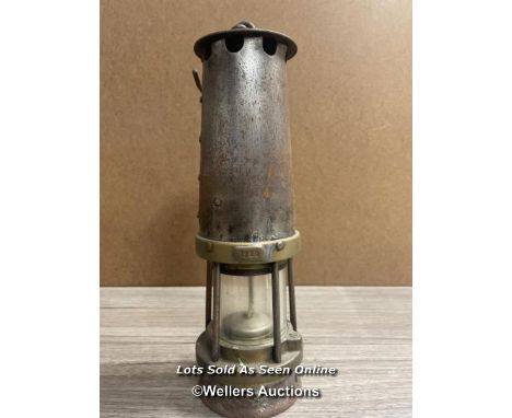 *JOHN DAVIS &amp; SON BRASS AND METAL MINER'S LAMP NO. 2A