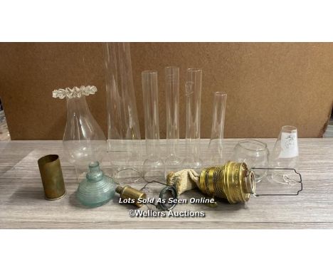 *OIL LAMP CHIMNIES AND OTHER PARTS
