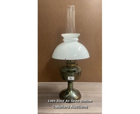 *ALADDIN METAL OIL LAMP WITH OPAQUE GLASS SHADE