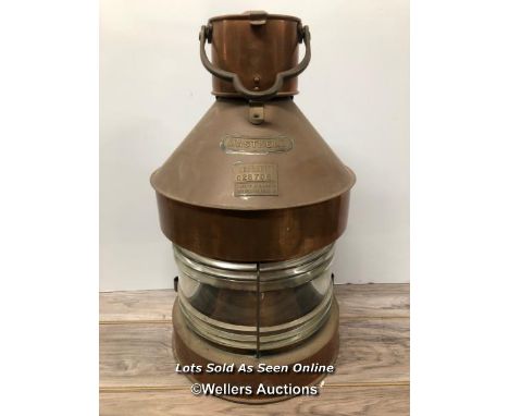 *COPPER MASTHEAD LIGHT, 'METEORITE'