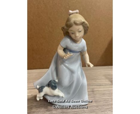 NAO BY LLADRO "GIRL WITH PLAYFUL PUPPY" INCLUDES THE WRONG BOX