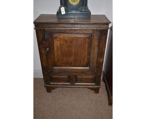 A 19th Century oak side cabinet, fitted single panel door, 73cm wide.