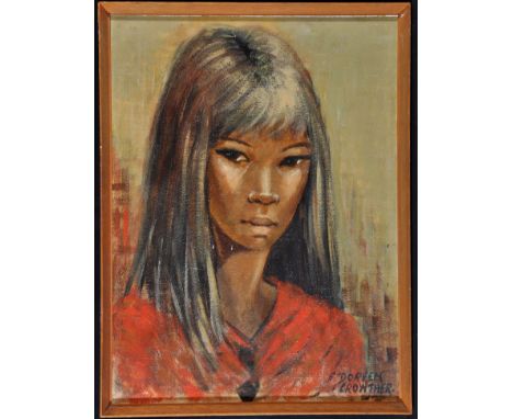 An oil painting, by Doreen Crowther - Portrait of a young Asian woman, signed,