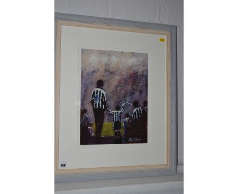 A giclee print, after Richard Gilhespy - "Twin Strikers", signed and inscribed.
