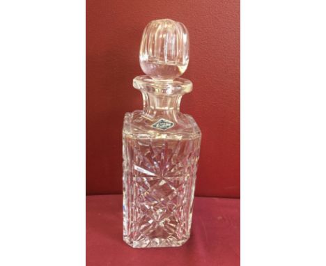 A Royal Brierley lead crystal decanter.  28cm tall approx.