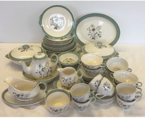 A Midwinter Stylecraft " Mayfield " 1964 classic pattern dinner and tea service. Comprising 2 oval serving dishes, a gravy bo