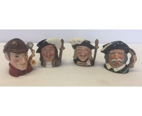 4 Royal Doulton character jugs to include "The Sleuth" D6773. Limited to 5000, made to commemorate the centenary of the publi