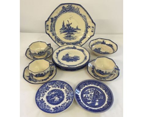 A small collection of Royal Doulton Norfolk pattern tea wares. Comprising 1 x sandwich plate, 5 x tea plates, 3 cups & saucer