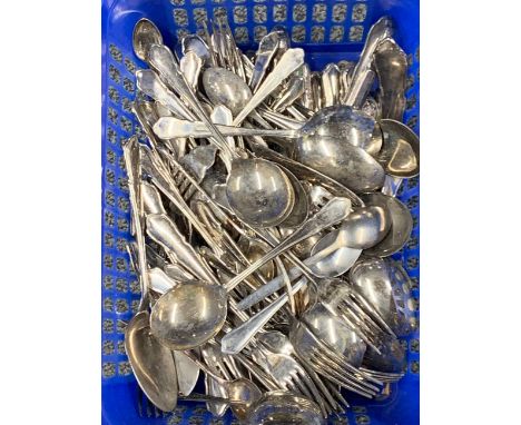 A quantity of silver plated cutlery.