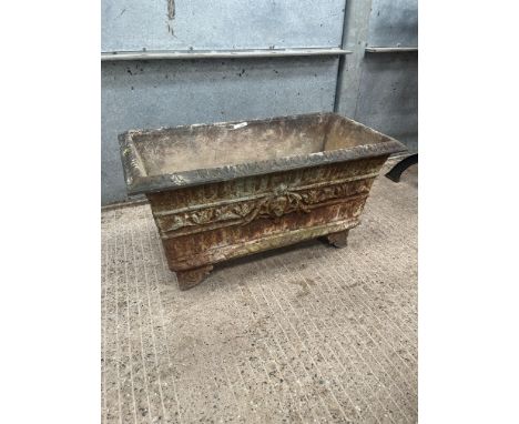 CAST IRON GARDEN PLANTER 2FT 4" BY 1FT 3" WIDE