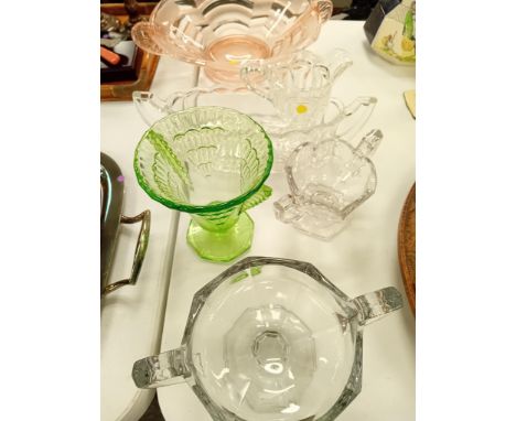 QUANTITY OF ART DECO GLASS WARE QUALTITY OF ART DECO GLASS WARE
