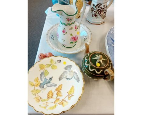 ROYAL WORCESTER PLATES, VICTORIAN JUG &amp; BASIN