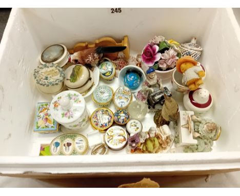 COLLECTION OF REPRO ENAMEL SNUFF BOXES ETC