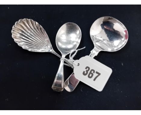 3 HM SILVER CADDY SPOONS